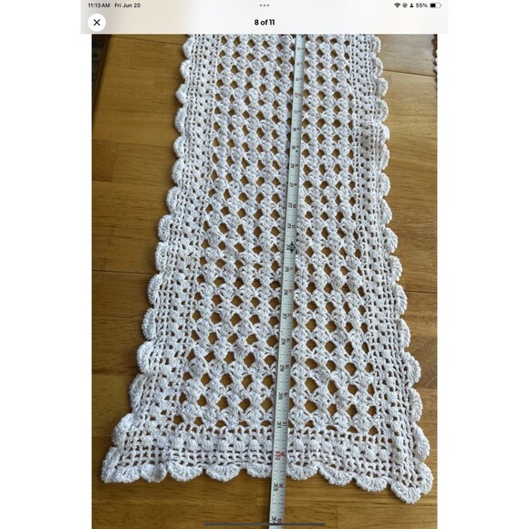 2 Table Runner & 2 Doilies Hand Crocheted Different Sizes& Shapes (H) - Picture 8 of 11